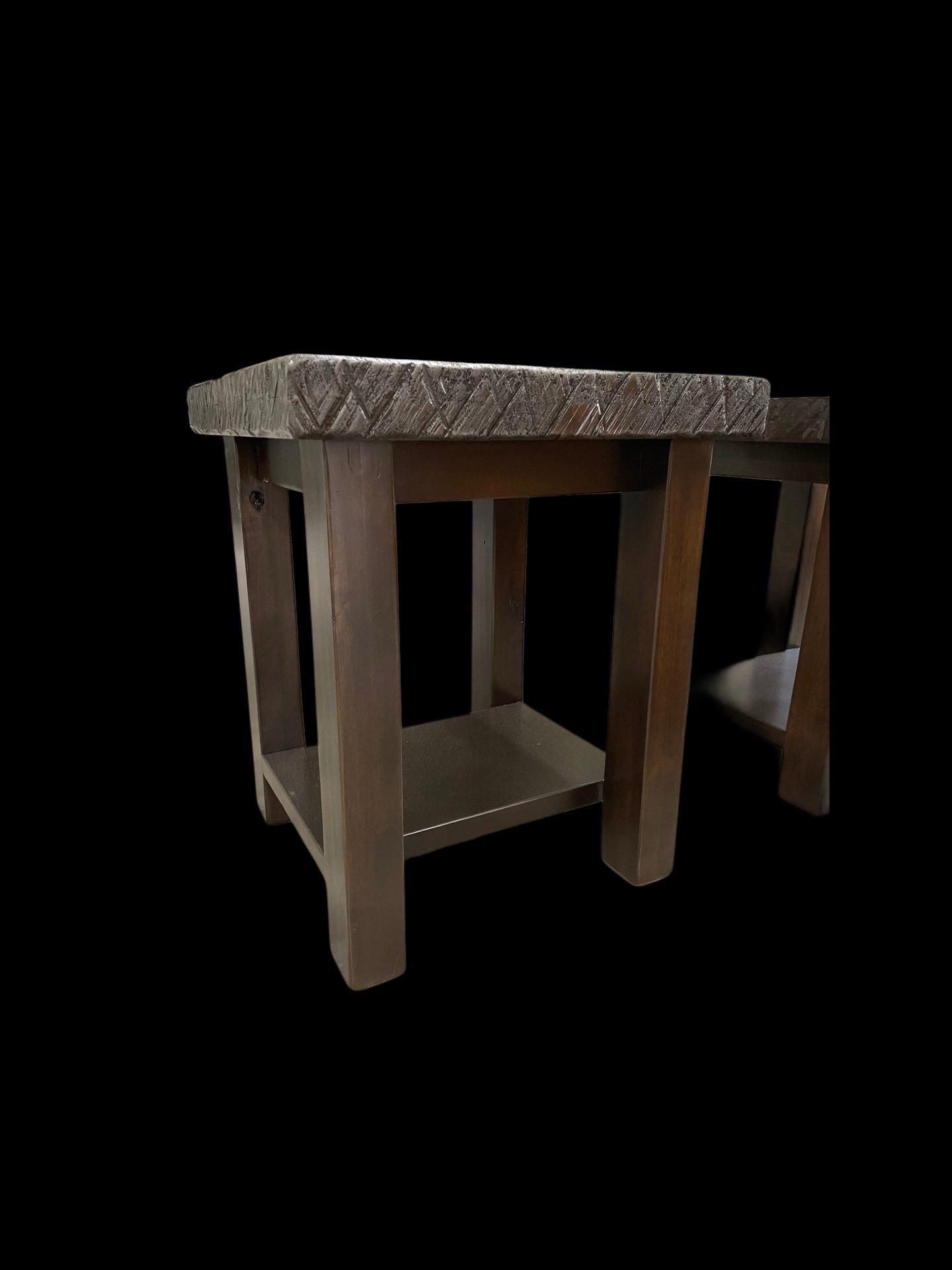 1 Shelf Nightstand - Dark Walnut - Chainsaw Edge