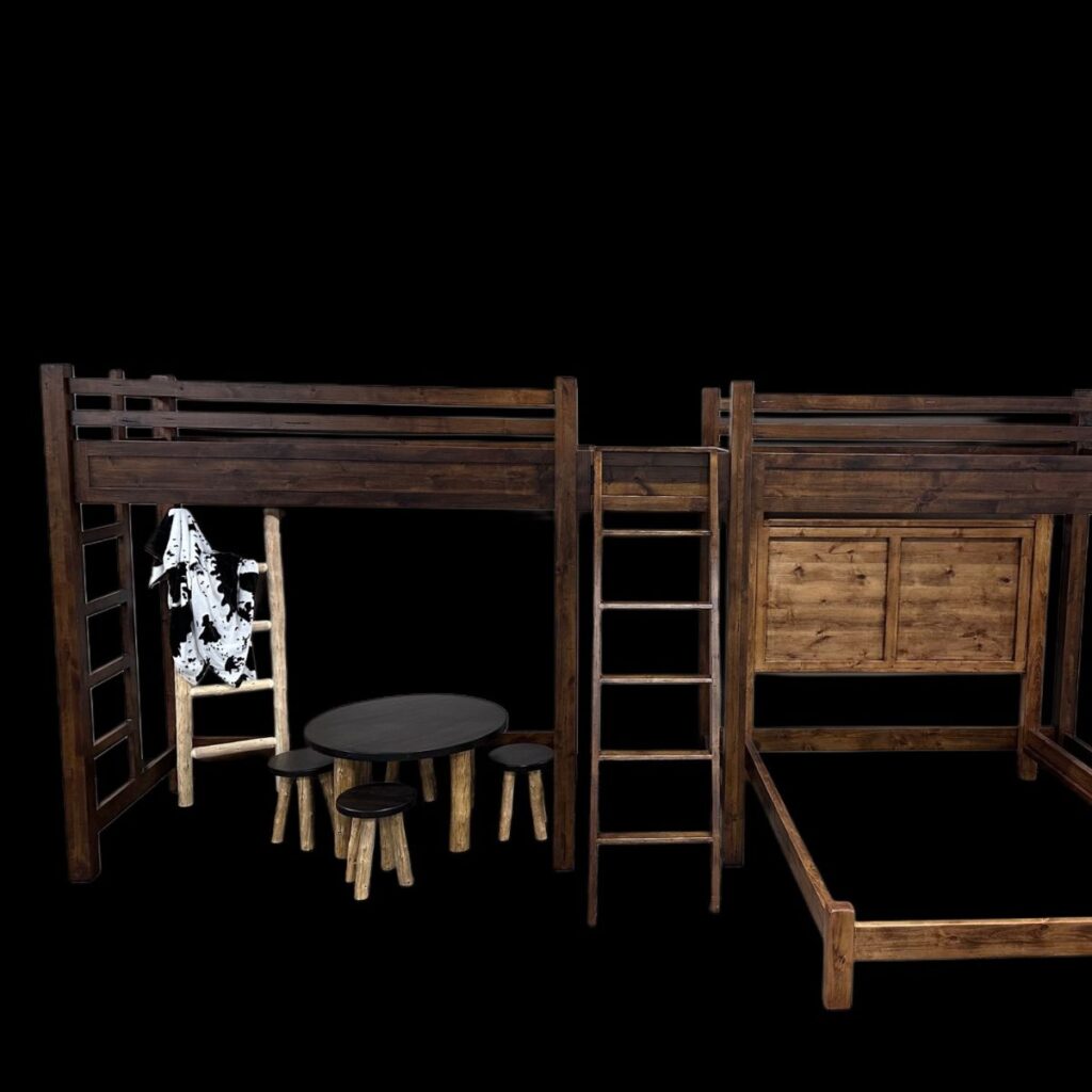 high roamer bed, loft and table