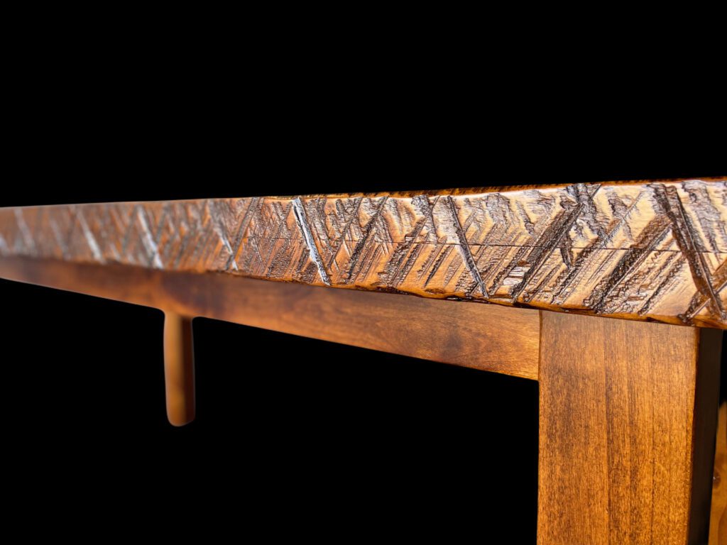 4 leg-alder-hand planned-chainsaw- Chestnut
