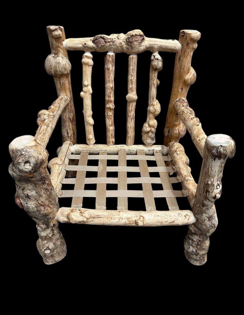 Burl pine log outdoor chair