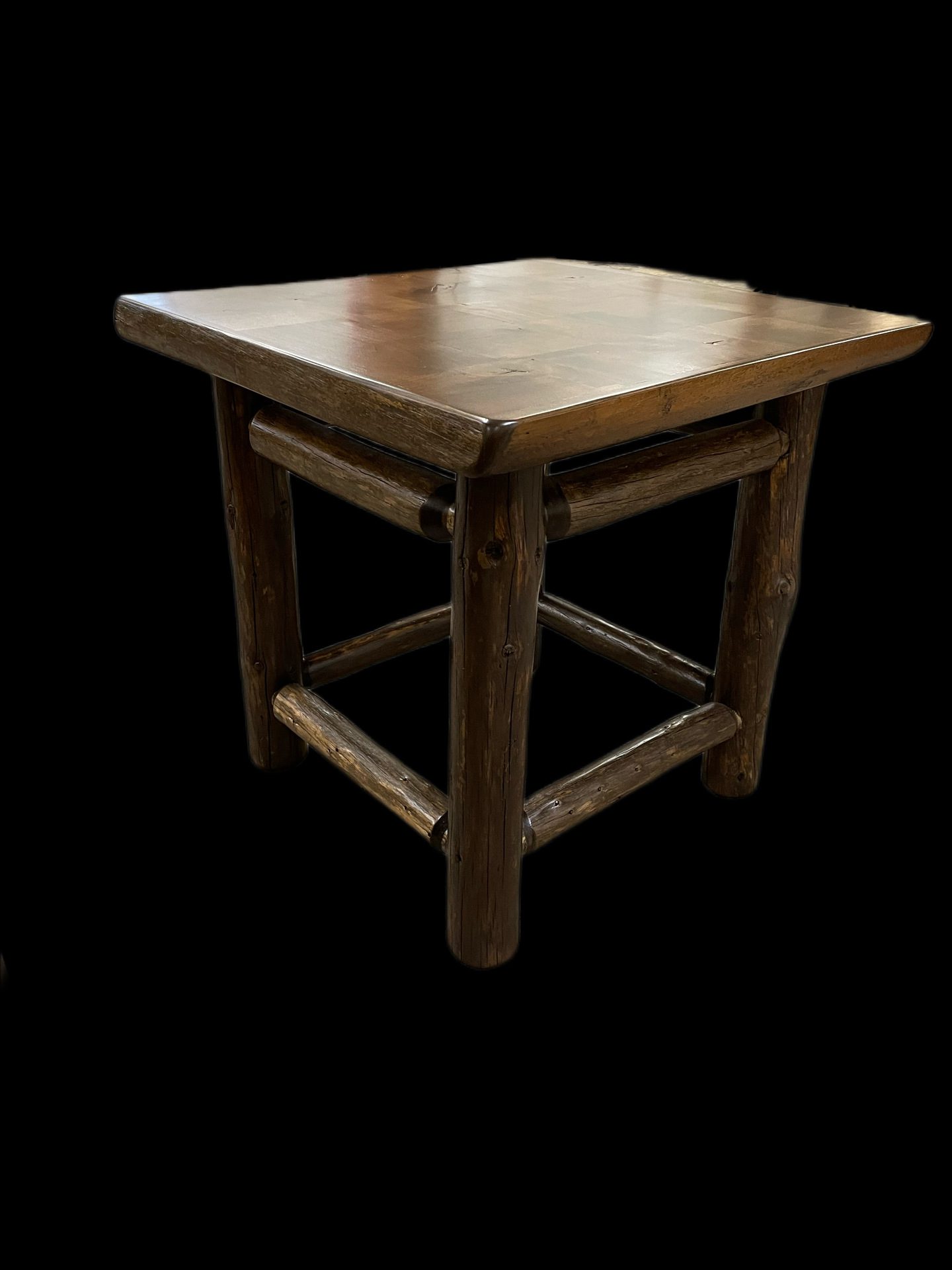 Checkered End Table Live Edge