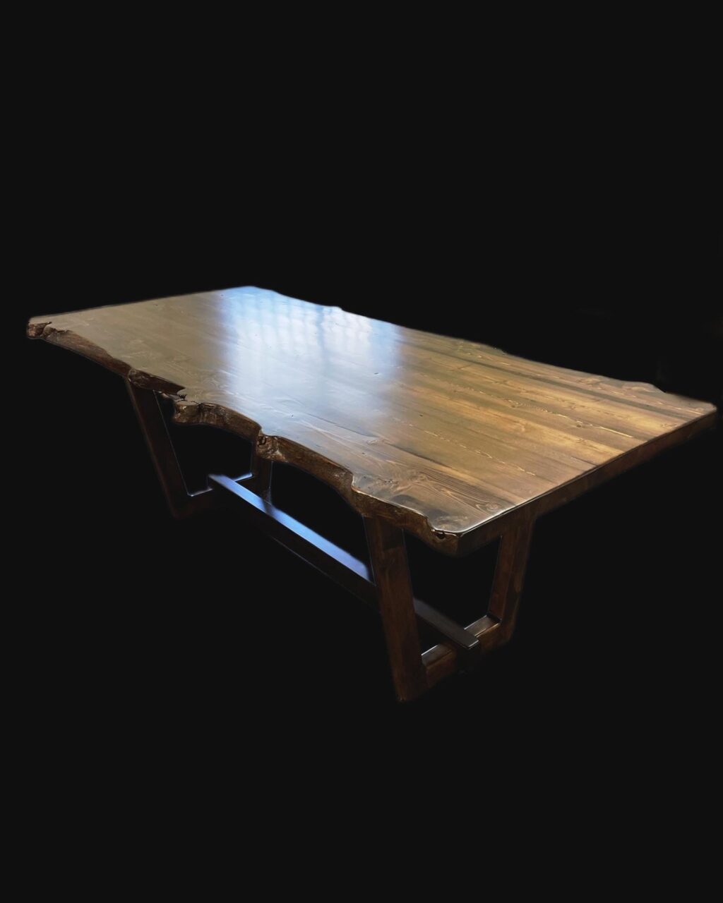 Live Edge - Light Walnut2-Trapeze Base