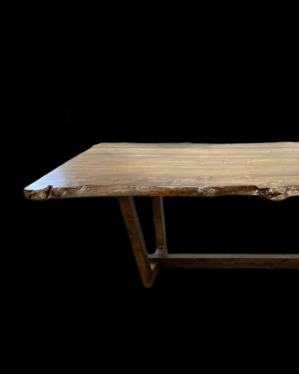 Live Edge - Light Walnut2-Trapeze Base