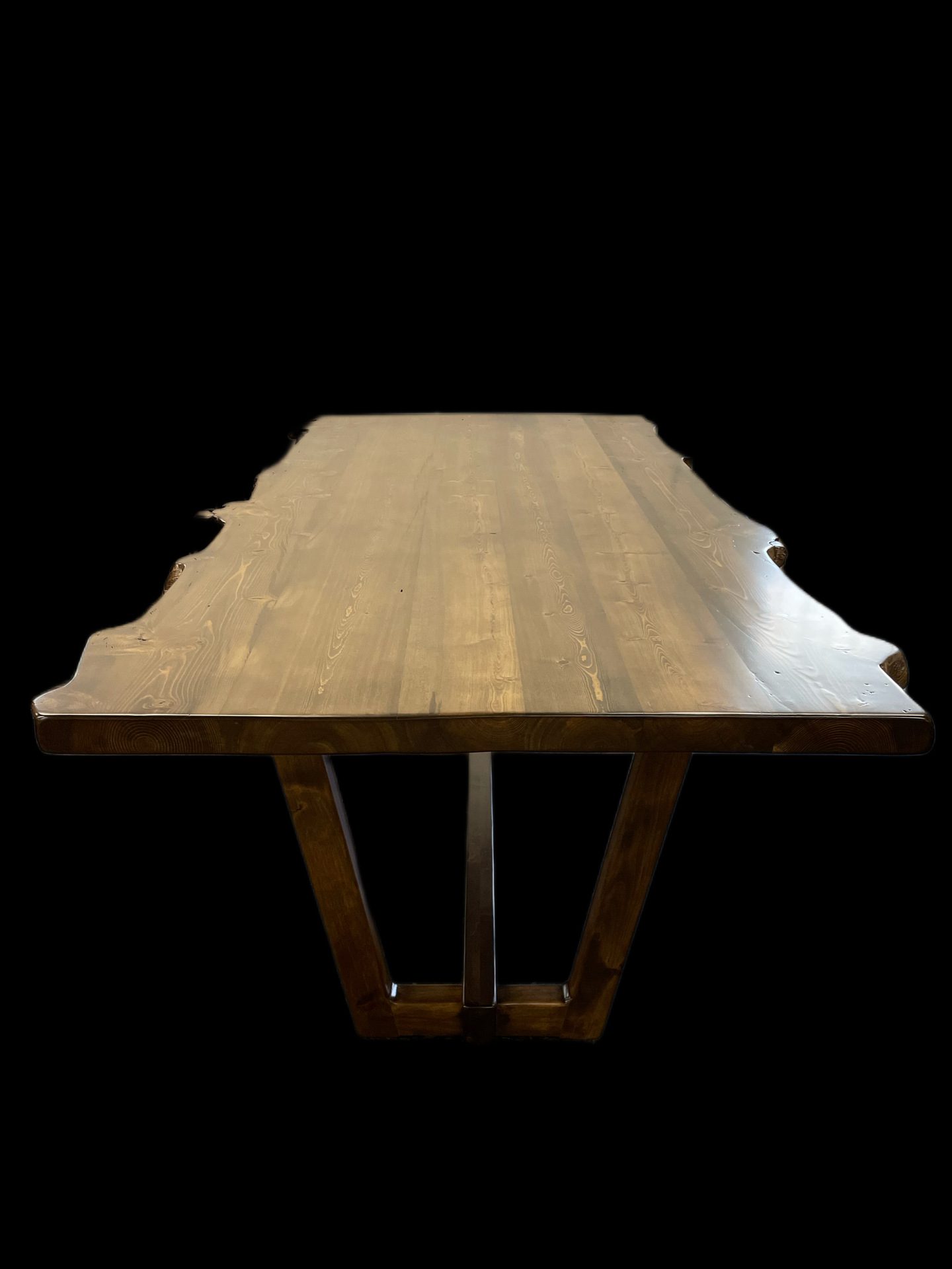 Live Edge - Light Walnut4-Trapeze Base