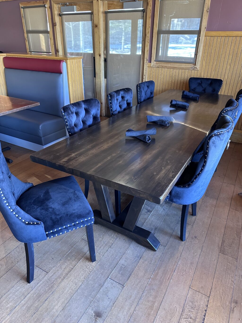 Pine Dining Table - Ridge2-108x36x30,Dark Walnut