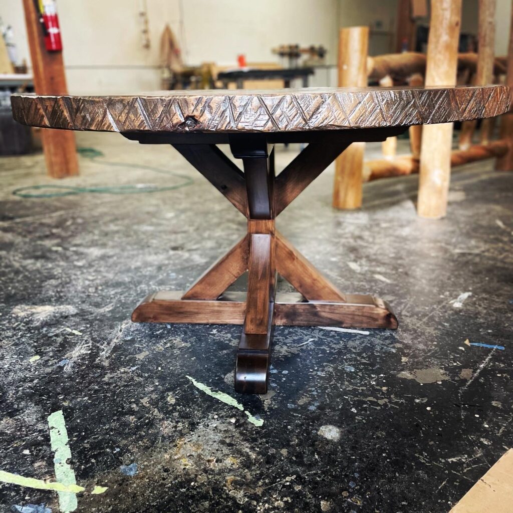 Round Alder Dining2- X Base