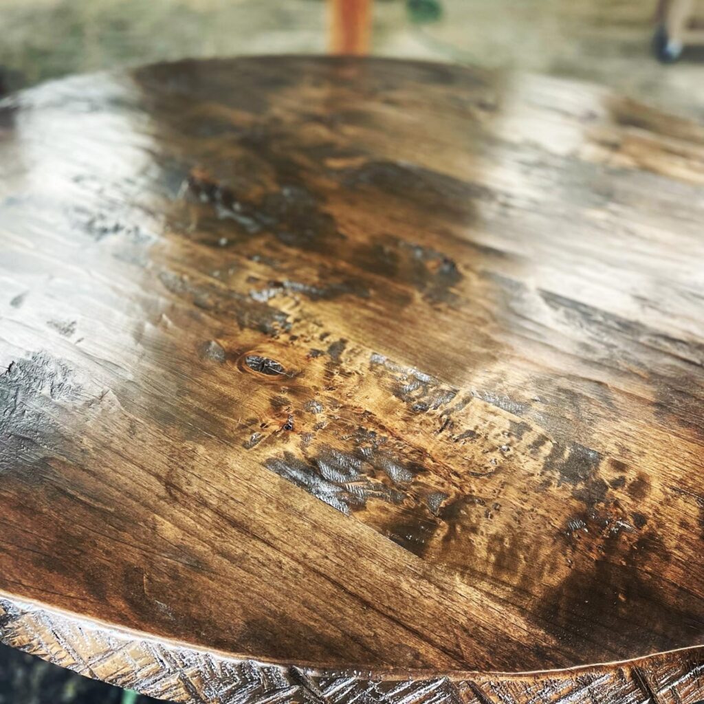 Round Alder Dining2- X Base