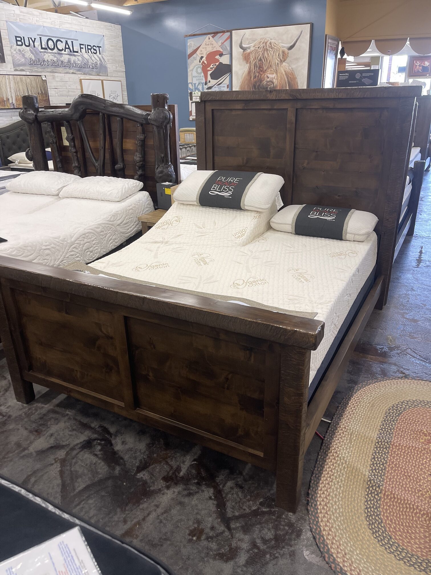 Rustic Pine Bed - Queen