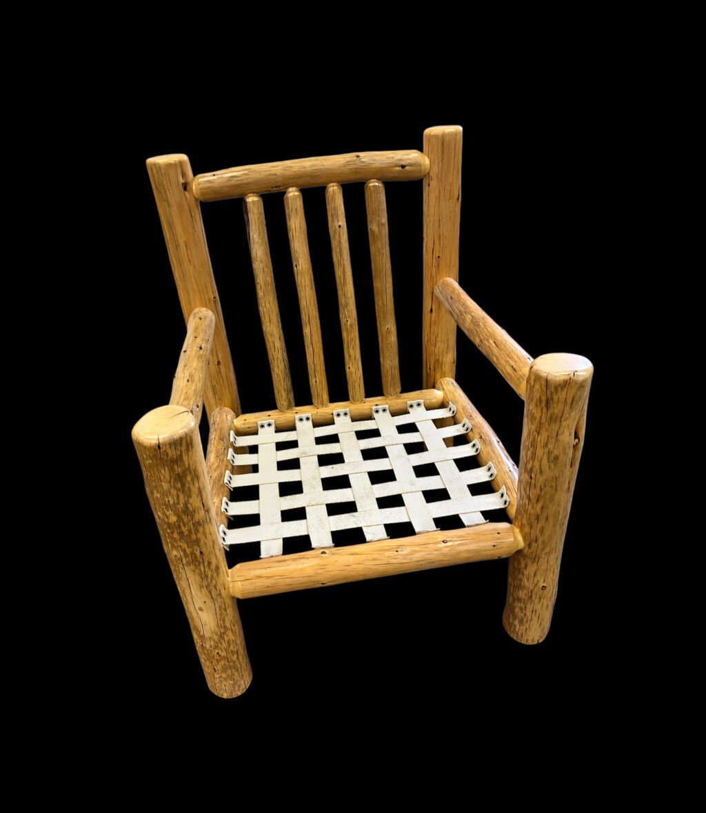 Straight Pine Log Outdoor Chair