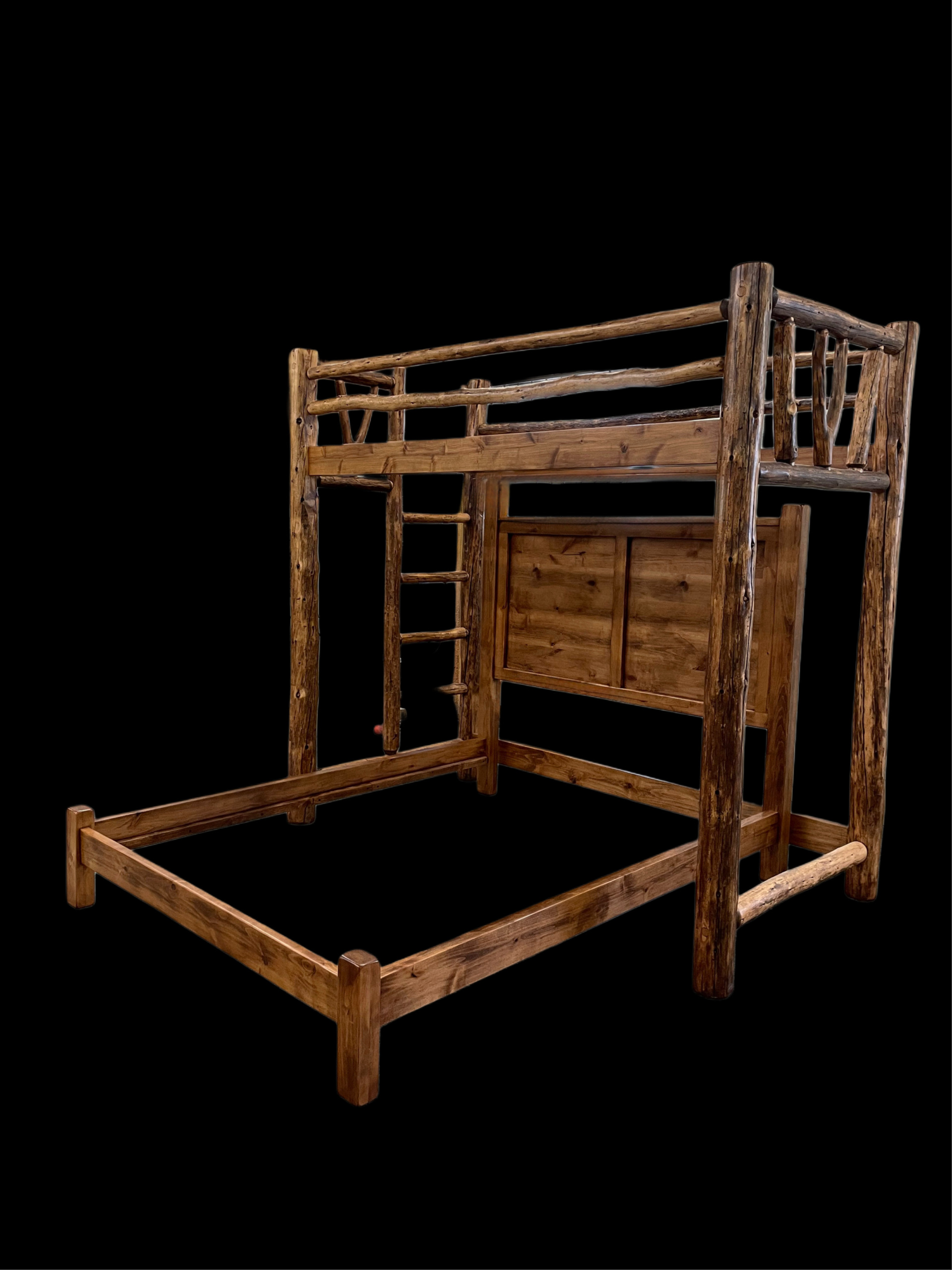 Straight-forked-pine-log-loft-bunk