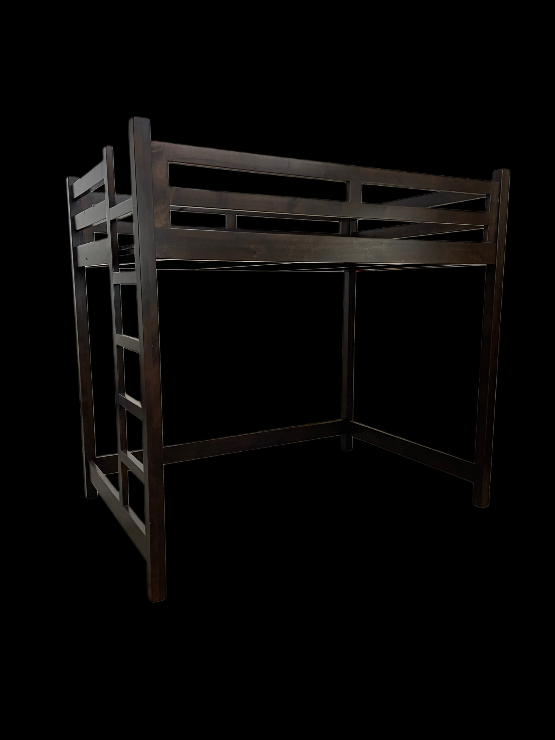 Teton - Twin Loft Bunk - Dark Walnut